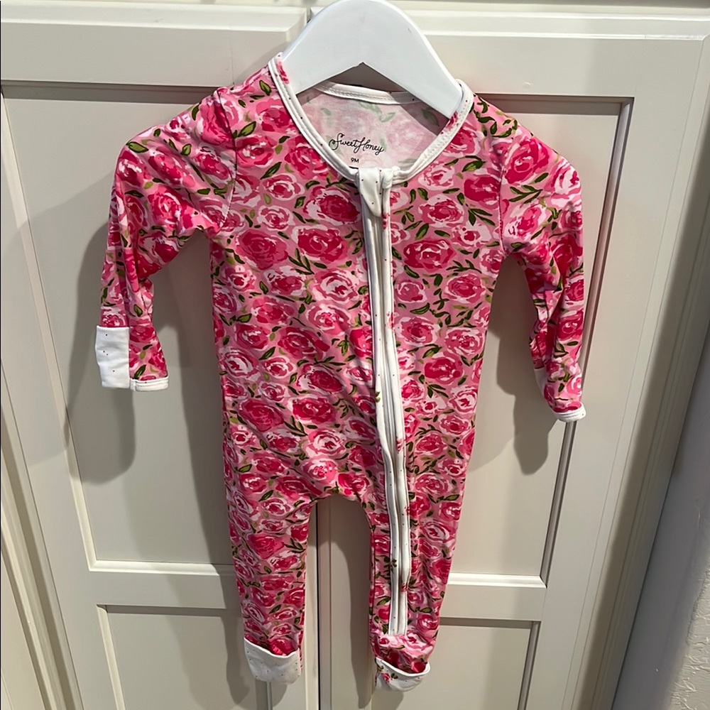 NEW SweetHoney Pink Floral Kids One Piece Size 9 Months